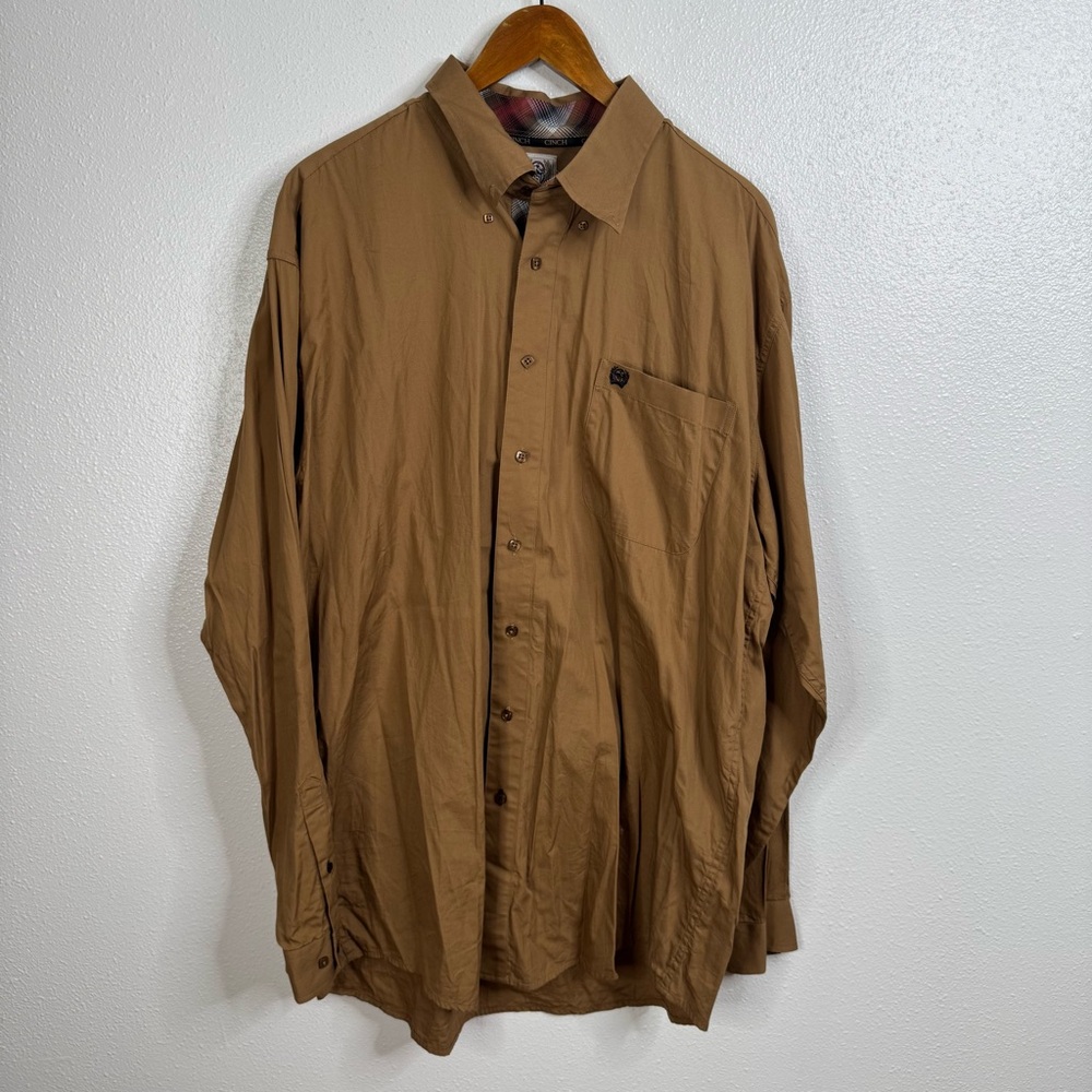 Cinch Men's Brown Long Sleeve Button Down Shirt Size Xlarge